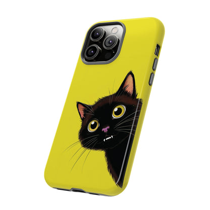 'Cute Cat' Yellow Phone Case