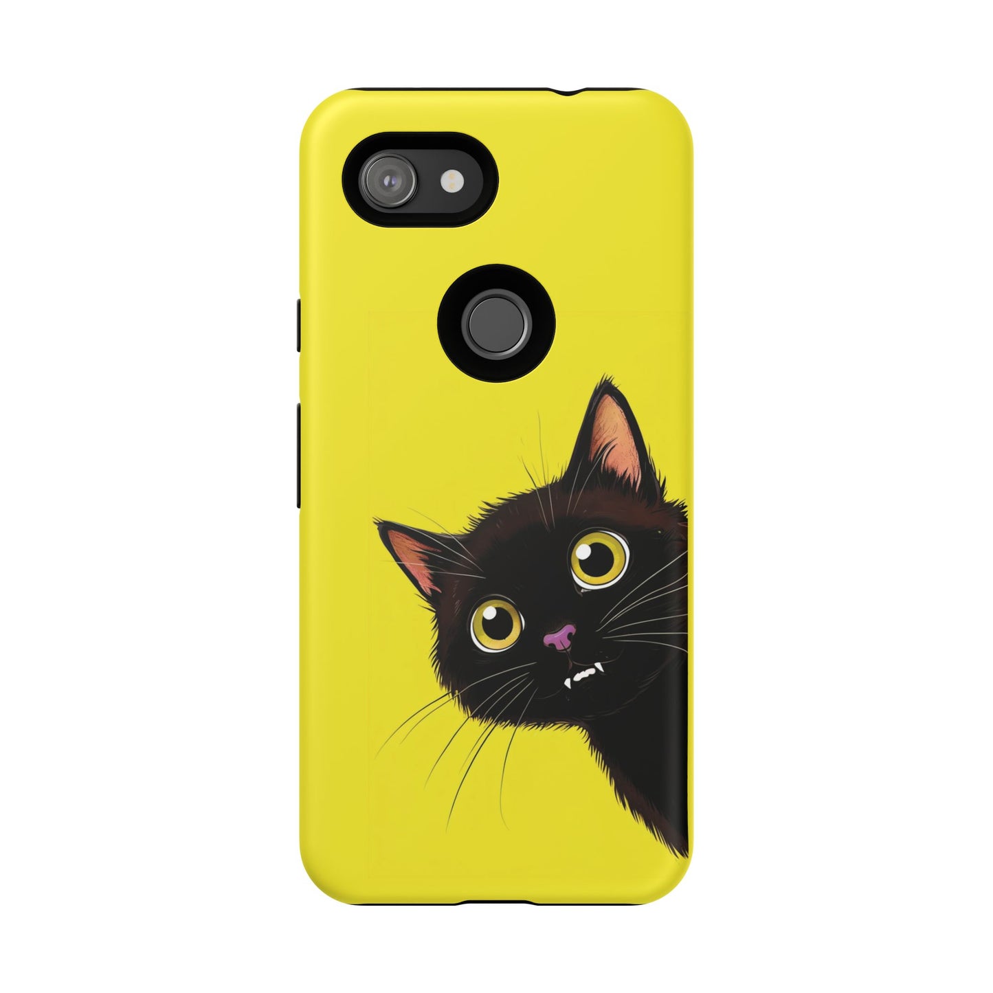 'Cute Cat' Yellow Phone Case