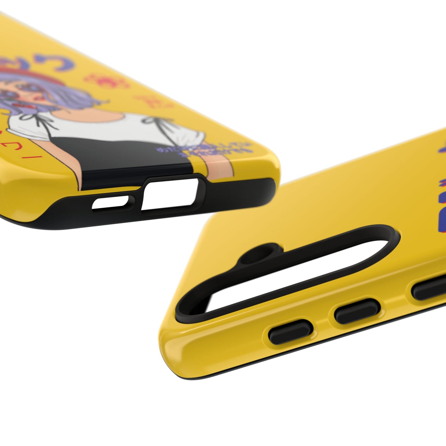 "Anime Cool Girl" Yellow Phone Cases – Bold, Stylish & Made for Any Phone! 💛✨ Pick Your Perfect Fit! -  iPhone, Samsung Galaxy, and Google Pixel