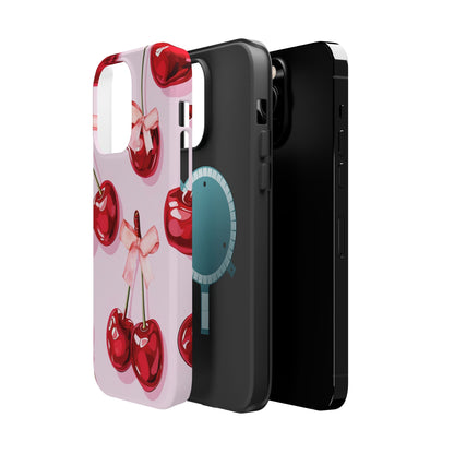 Cherry Ribbon Magnetic iPhone Caes - Durable, flexible, impact-resistant