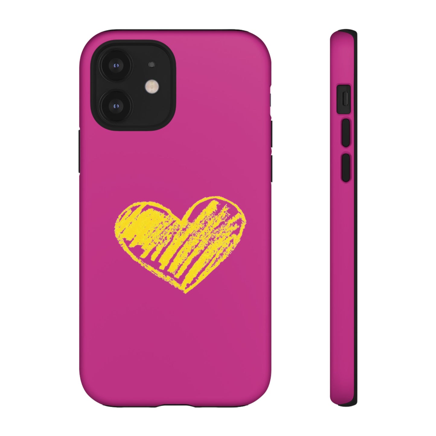 Yellow Heart, Pink Phone Case