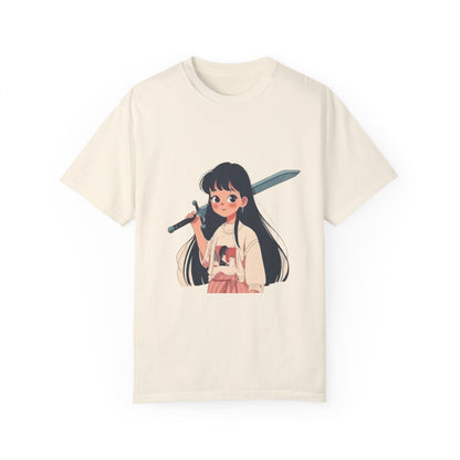 Anime girl with sword, Cute, Kawaii Unisex Garment-Dyed T-shirt, Various colors