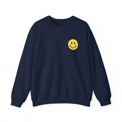 Happy Vibes Front And Back Design Sweatshirt - Smiley Face