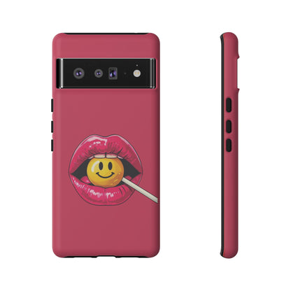 Lips & A Smiley Face Lollipop Phone Case