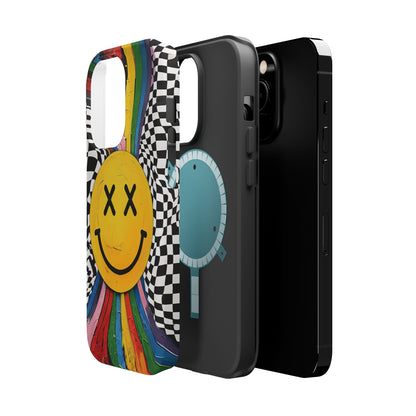 Colorful Smiley Face Magnetic Tough Case - Fun & Durable Phone Protection for iPhones