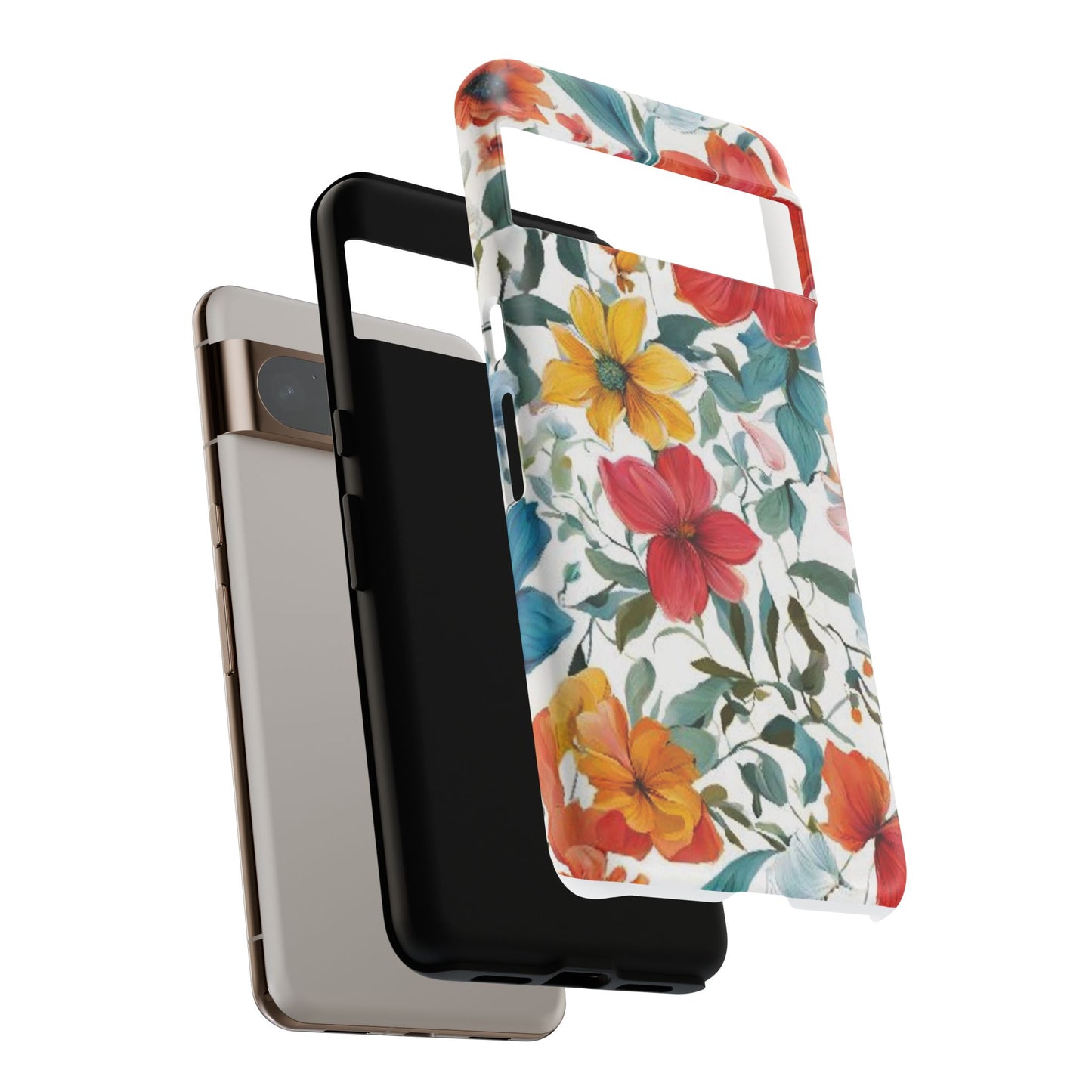 Floral Phone Cases for  iPhone, Samsung Galaxy, and Google Pixel devices - Double layers for extra durability and protection