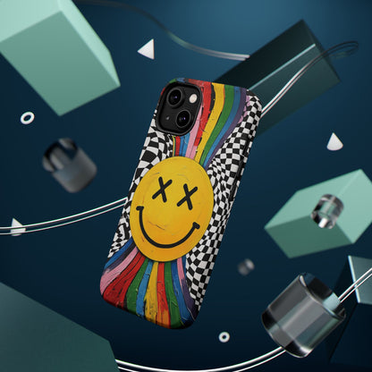 Colorful Smiley Face Magnetic Tough Case - Fun & Durable Phone Protection for iPhones