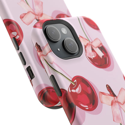 Cherry Ribbon Magnetic iPhone Caes - Durable, flexible, impact-resistant