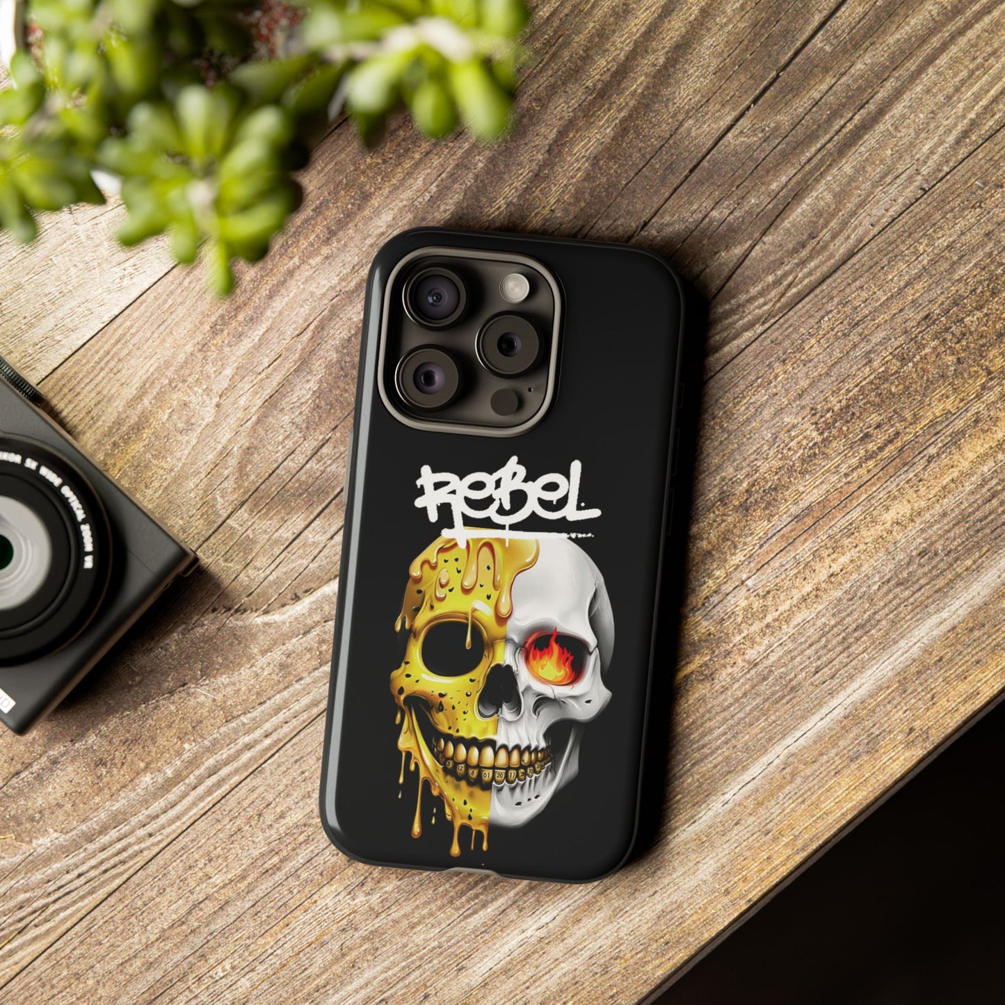 Rebel Skull Phone Case - Black