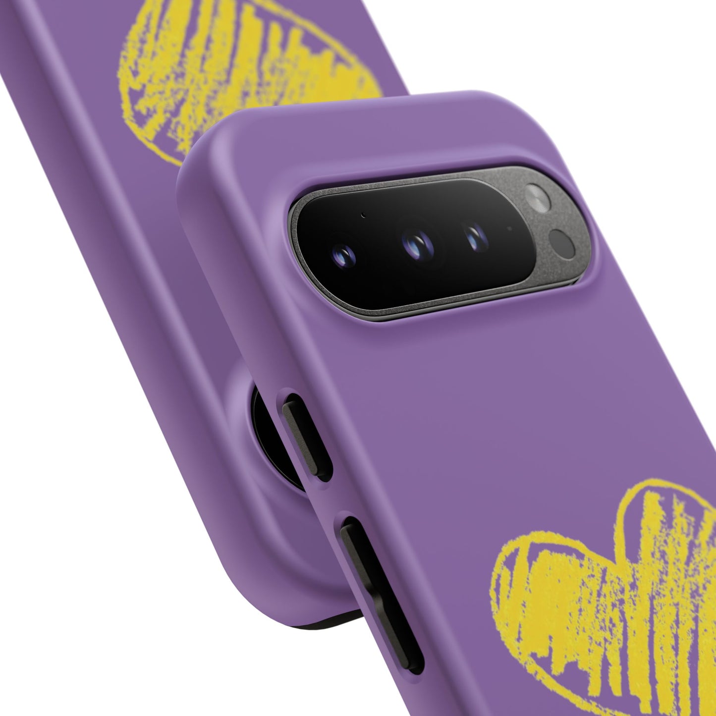 Yellow Heart, Purple Phone Case