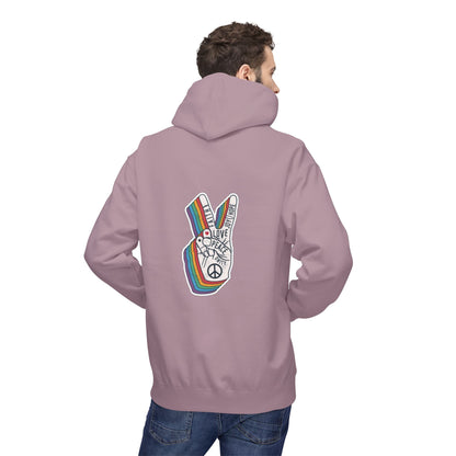 Peace and Love - Cozy Fleece Hoodie - Back design