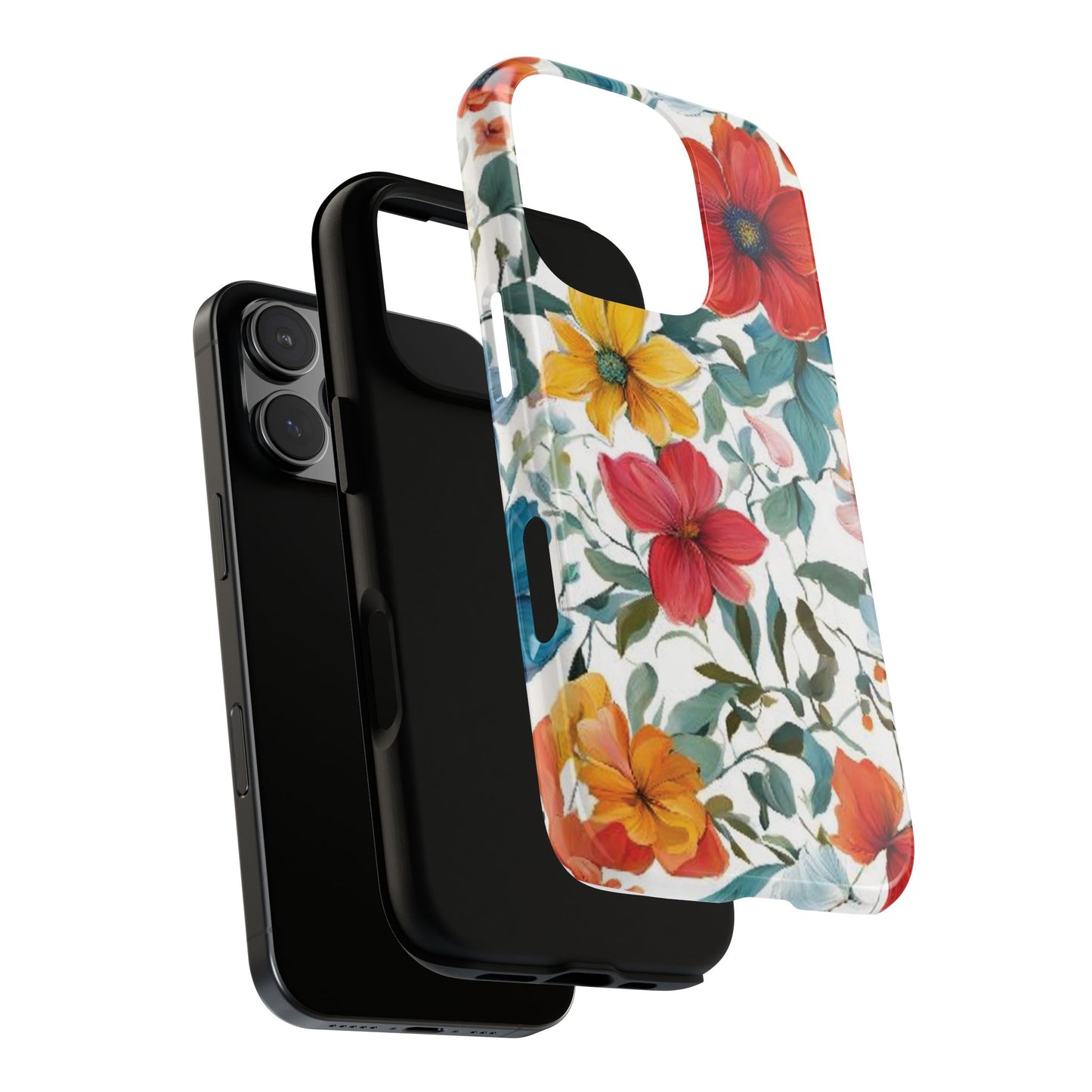 Floral Phone Cases for  iPhone, Samsung Galaxy, and Google Pixel devices - Double layers for extra durability and protection