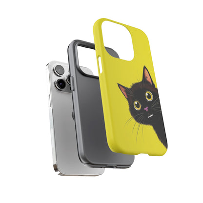 'Cute Cat' Yellow Phone Case