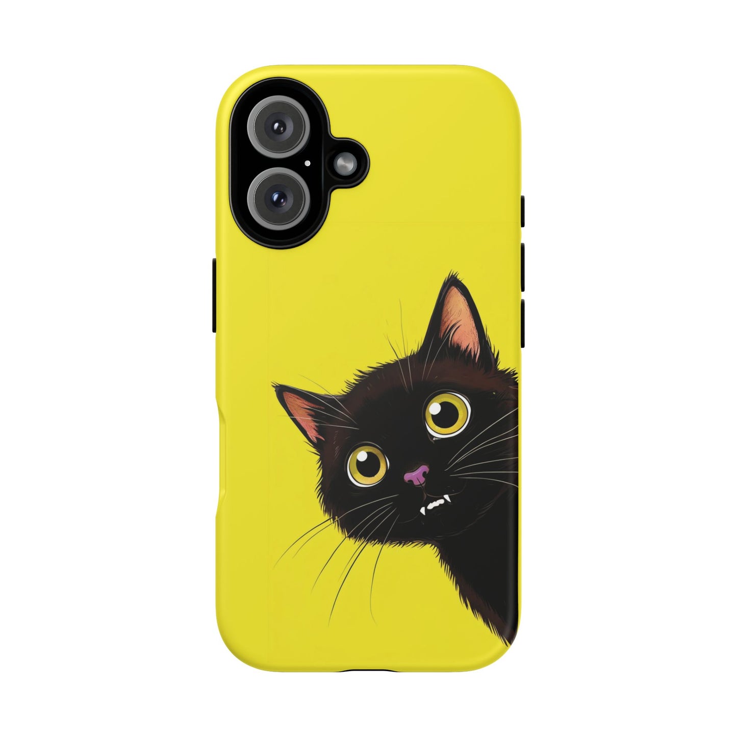 'Cute Cat' Yellow Phone Case