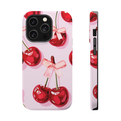 Cherry Ribbon Magnetic iPhone Caes - Durable, flexible, impact-resistant