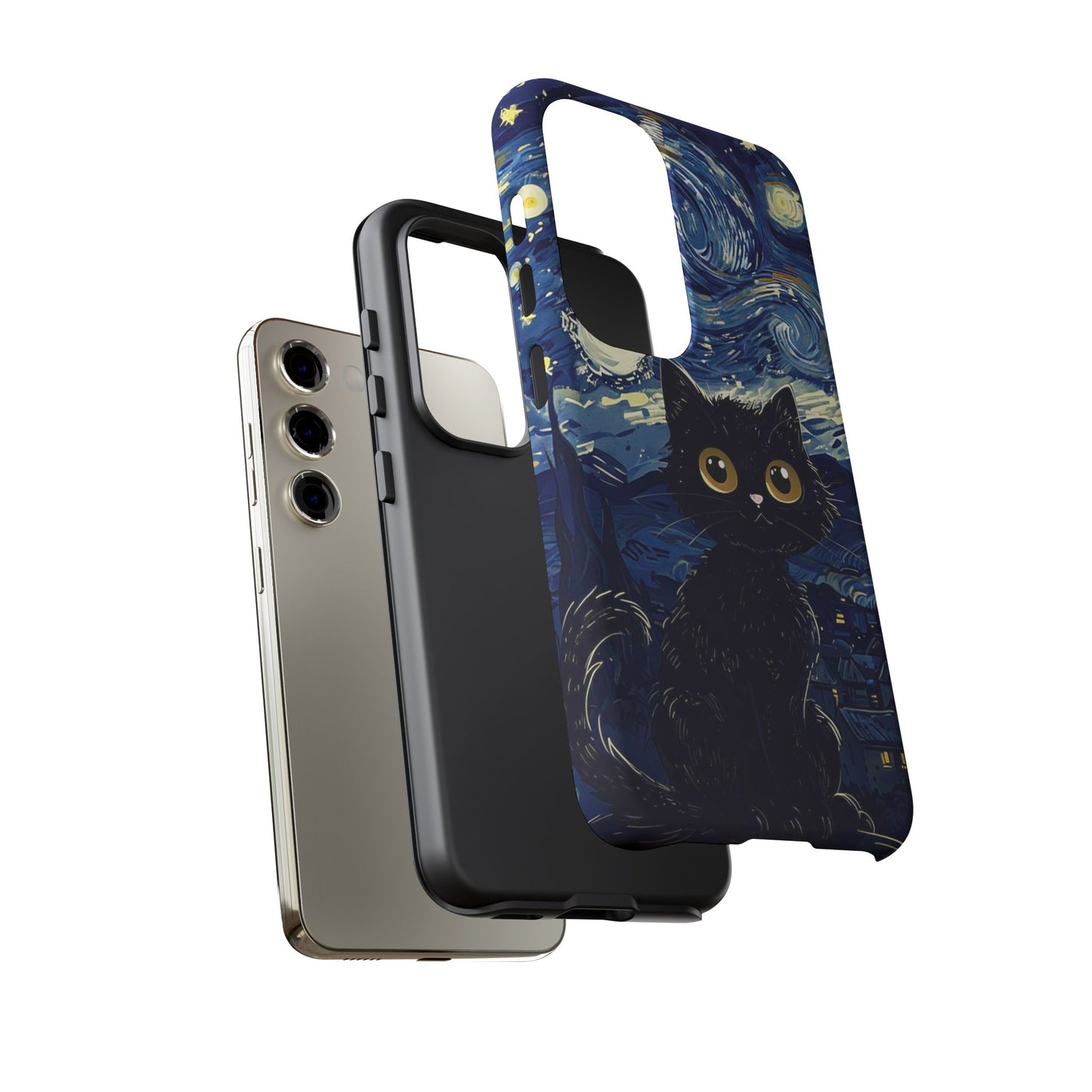 Cat under the stars, cute phone cases, Extra durable, Tough Cases, Pick your size