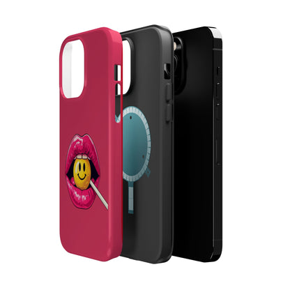 Lips & A Smiley Face Lollipop Magnetic Phone Case