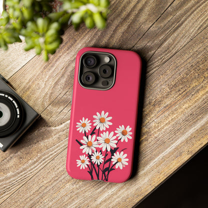 Daisy Flower Phone Case - Vibrant Pink Daisy Design