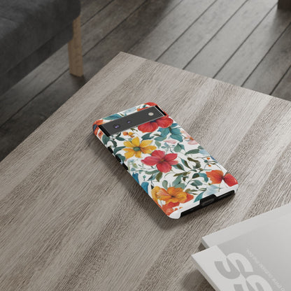 Floral Phone Cases for  iPhone, Samsung Galaxy, and Google Pixel devices - Double layers for extra durability and protection