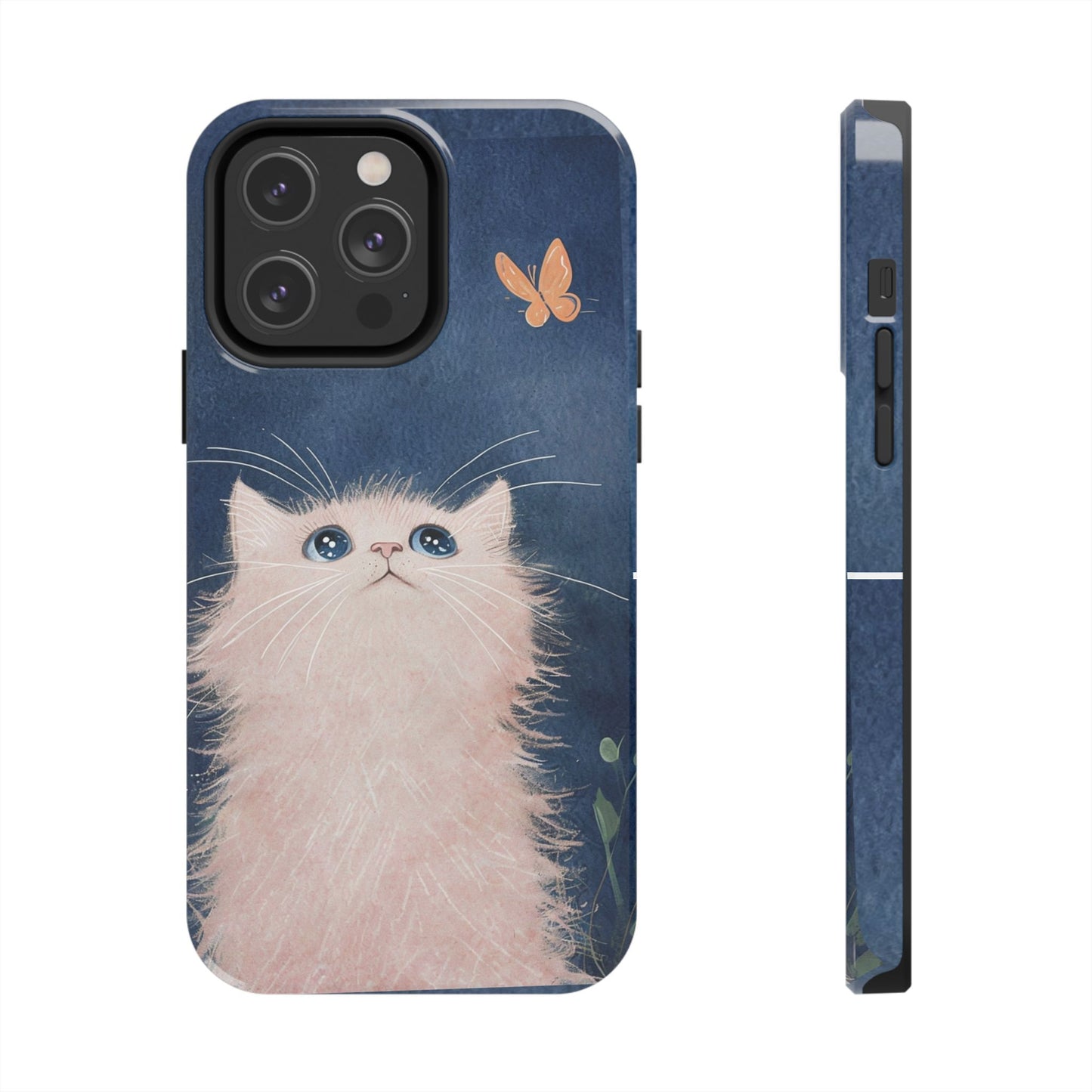 Cute Cat & Butterfly iPhone Case