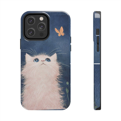 Cute Cat & Butterfly iPhone Case