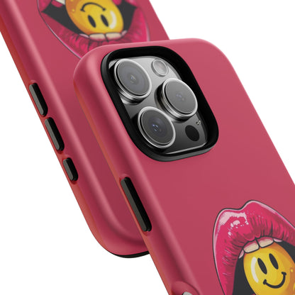 Lips & A Smiley Face Lollipop Phone Case