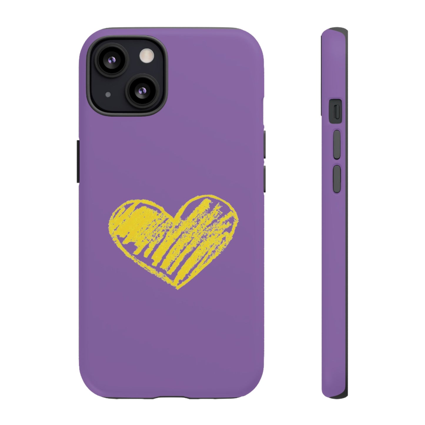 Yellow Heart, Purple Phone Case