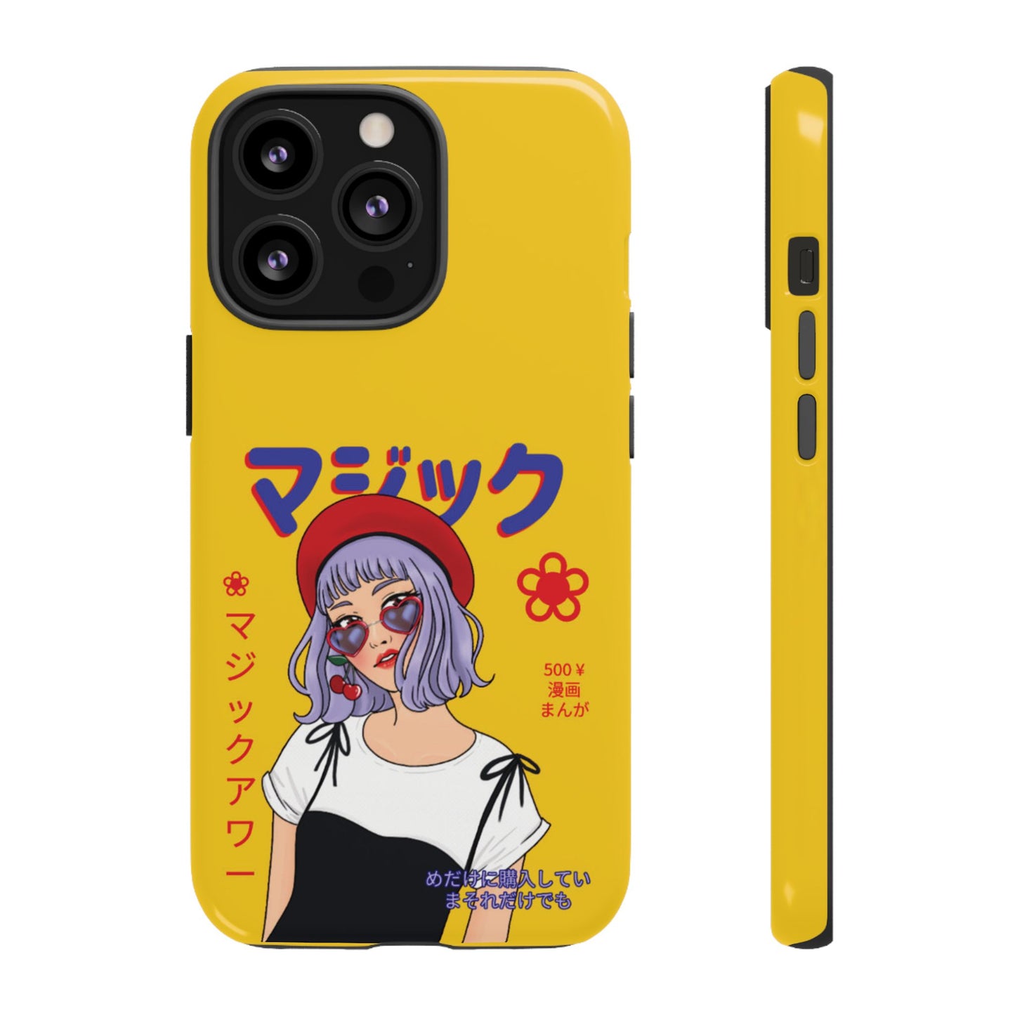 "Anime Cool Girl" Yellow Phone Cases – Bold, Stylish & Made for Any Phone! 💛✨ Pick Your Perfect Fit! -  iPhone, Samsung Galaxy, and Google Pixel