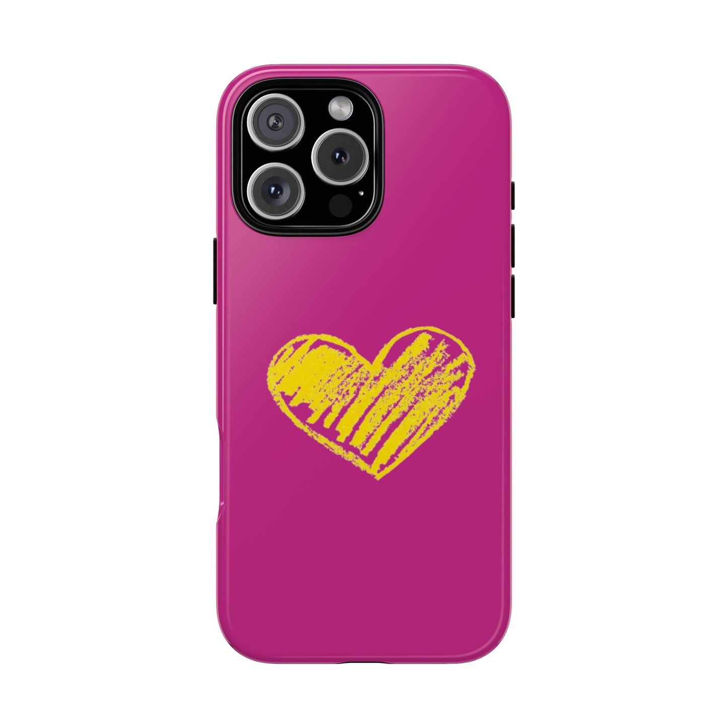 Yellow Heart, Pink Phone Case