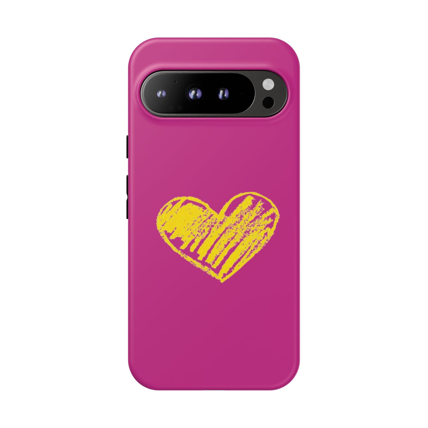 Yellow Heart, Pink Phone Case