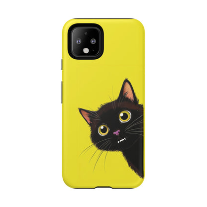 'Cute Cat' Yellow Phone Case