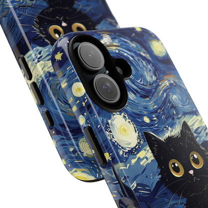 Cat under the stars, cute phone cases, Extra durable, Tough Cases, Pick your size