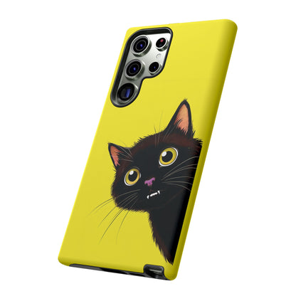 'Cute Cat' Yellow Phone Case