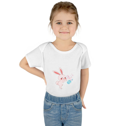 "Bunny Bubble", Infant Baby and Kid's Rib Bodysuit