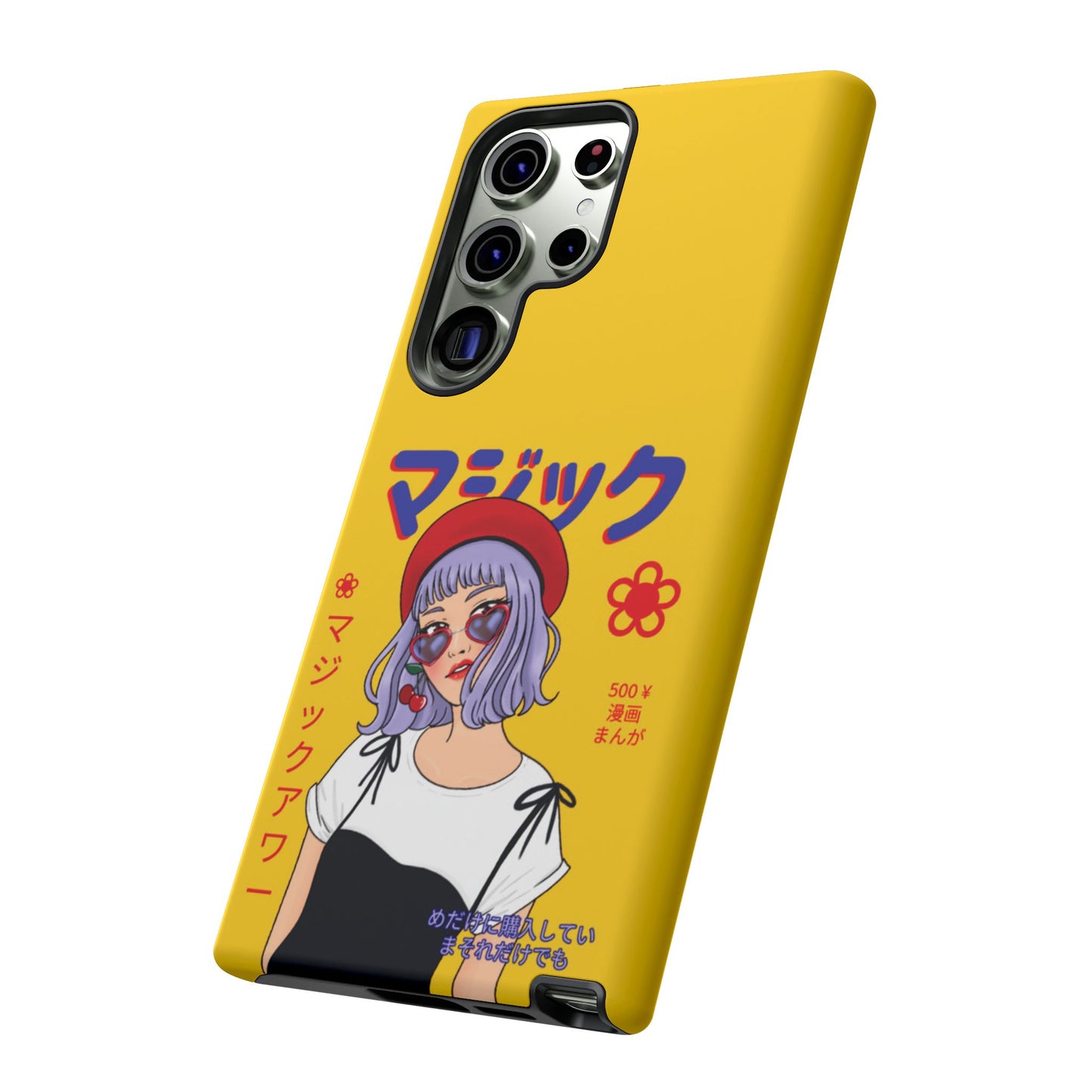 "Anime Cool Girl" Yellow Phone Cases – Bold, Stylish & Made for Any Phone! 💛✨ Pick Your Perfect Fit! -  iPhone, Samsung Galaxy, and Google Pixel