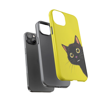 'Cute Cat' Yellow Phone Case