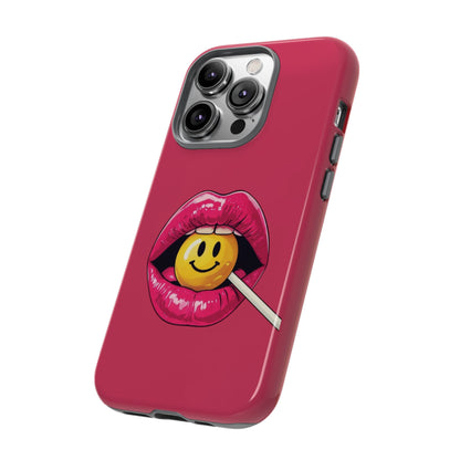 Lips & A Smiley Face Lollipop Phone Case