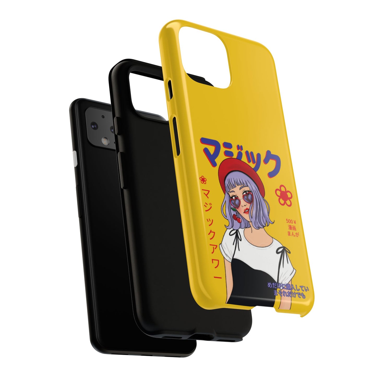 "Anime Cool Girl" Yellow Phone Cases – Bold, Stylish & Made for Any Phone! 💛✨ Pick Your Perfect Fit! -  iPhone, Samsung Galaxy, and Google Pixel