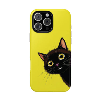 'Cute Cat' Yellow Phone Case