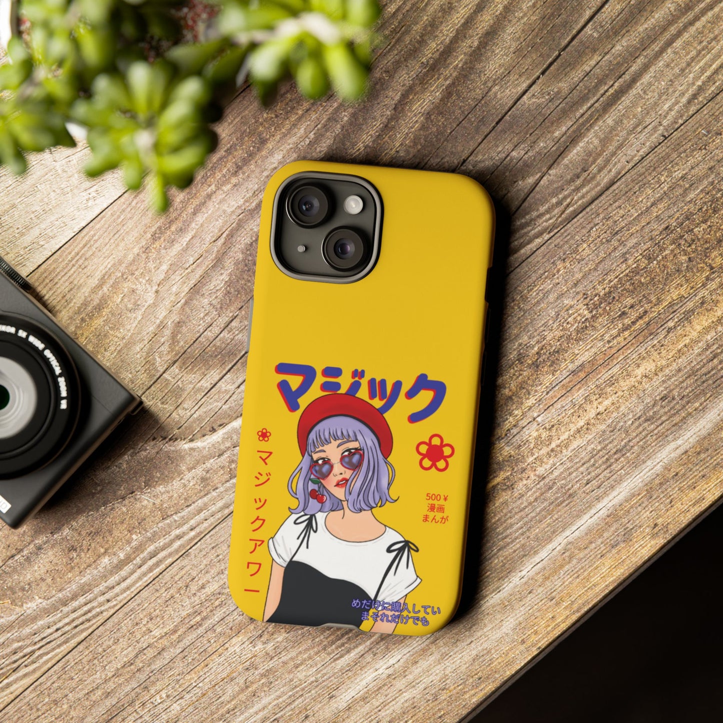 "Anime Cool Girl" Yellow Phone Cases – Bold, Stylish & Made for Any Phone! 💛✨ Pick Your Perfect Fit! -  iPhone, Samsung Galaxy, and Google Pixel