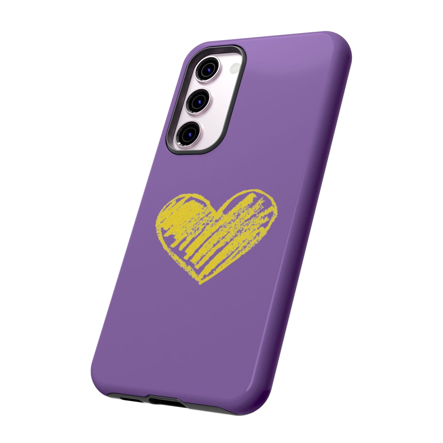 Yellow Heart, Purple Phone Case