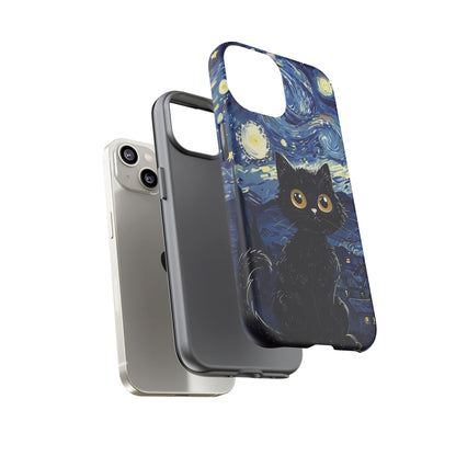 Cat under the stars, cute phone cases, Extra durable, Tough Cases, Pick your size