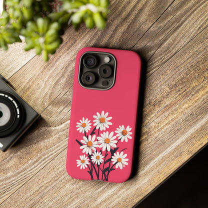 Daisy Flower Phone Case - Vibrant Pink Daisy Design