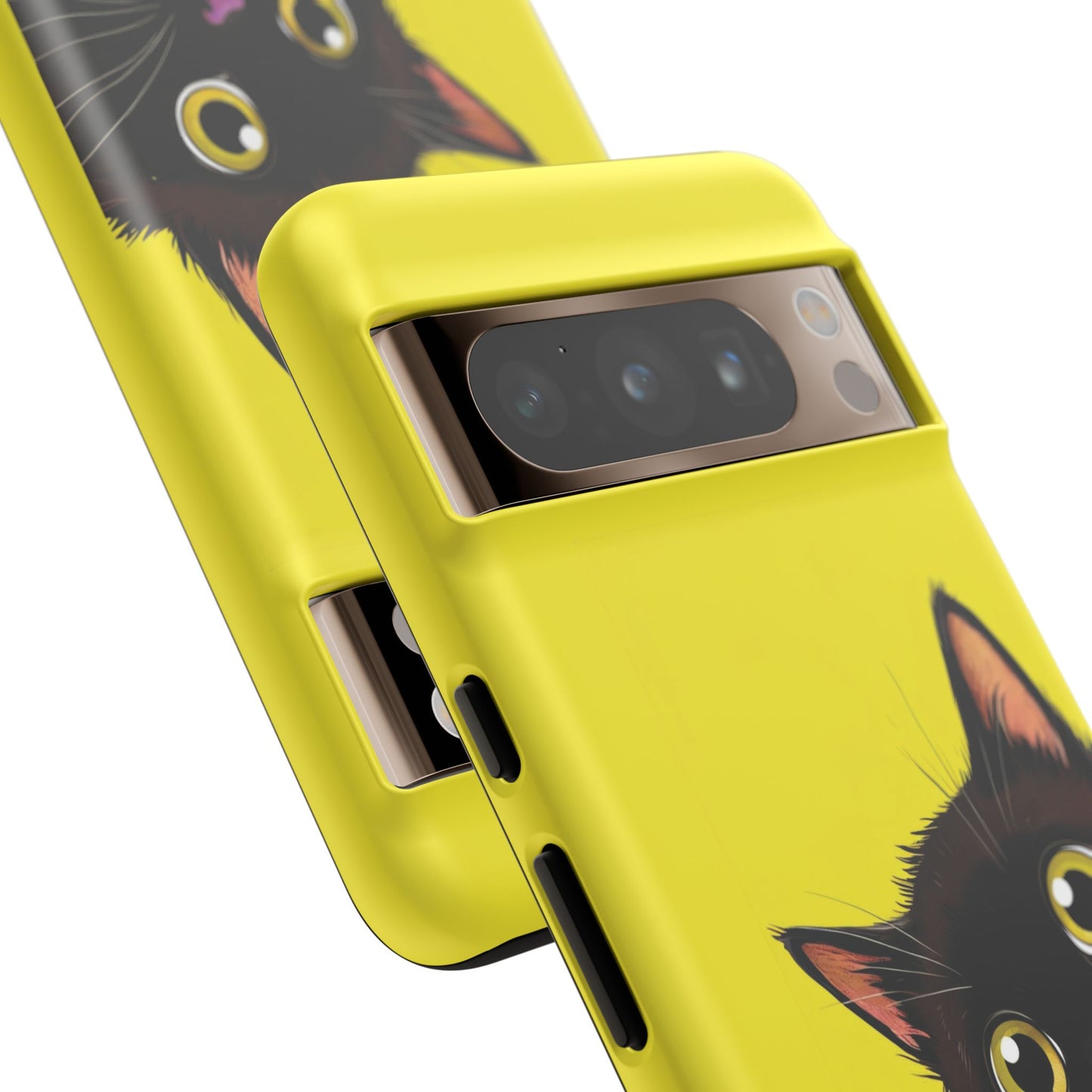 'Cute Cat' Yellow Phone Case