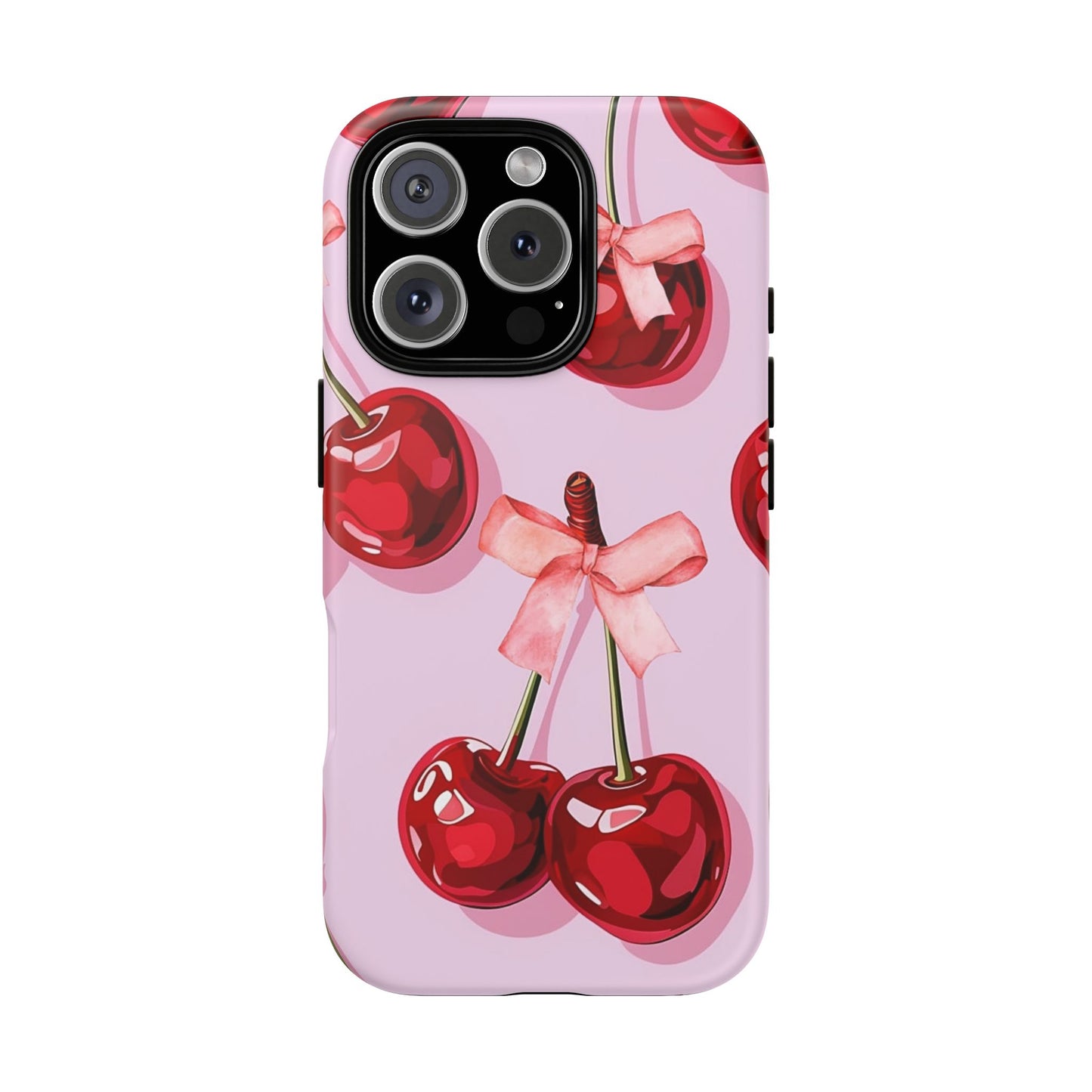 Cherry Ribbon Phone Cases for iPhone, Samsung Galaxy, and Google Pixel