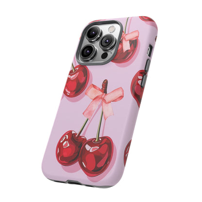 Cherry Ribbon Phone Cases for iPhone, Samsung Galaxy, and Google Pixel