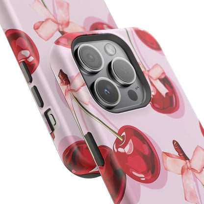 Cherry Ribbon Magnetic iPhone Caes - Durable, flexible, impact-resistant