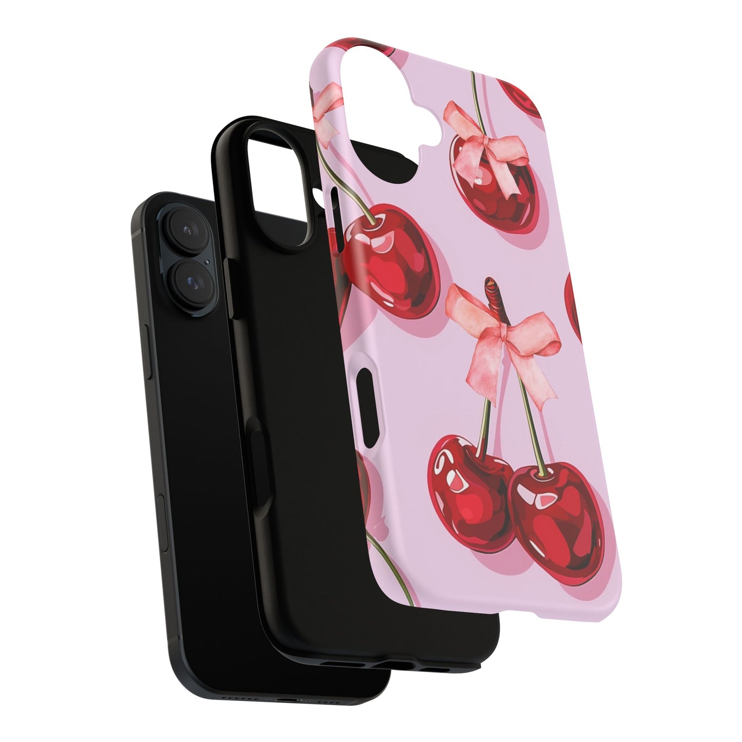 Cherry Ribbon Phone Cases for iPhone, Samsung Galaxy, and Google Pixel