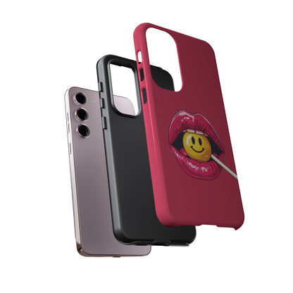 Lips & A Smiley Face Lollipop Phone Case