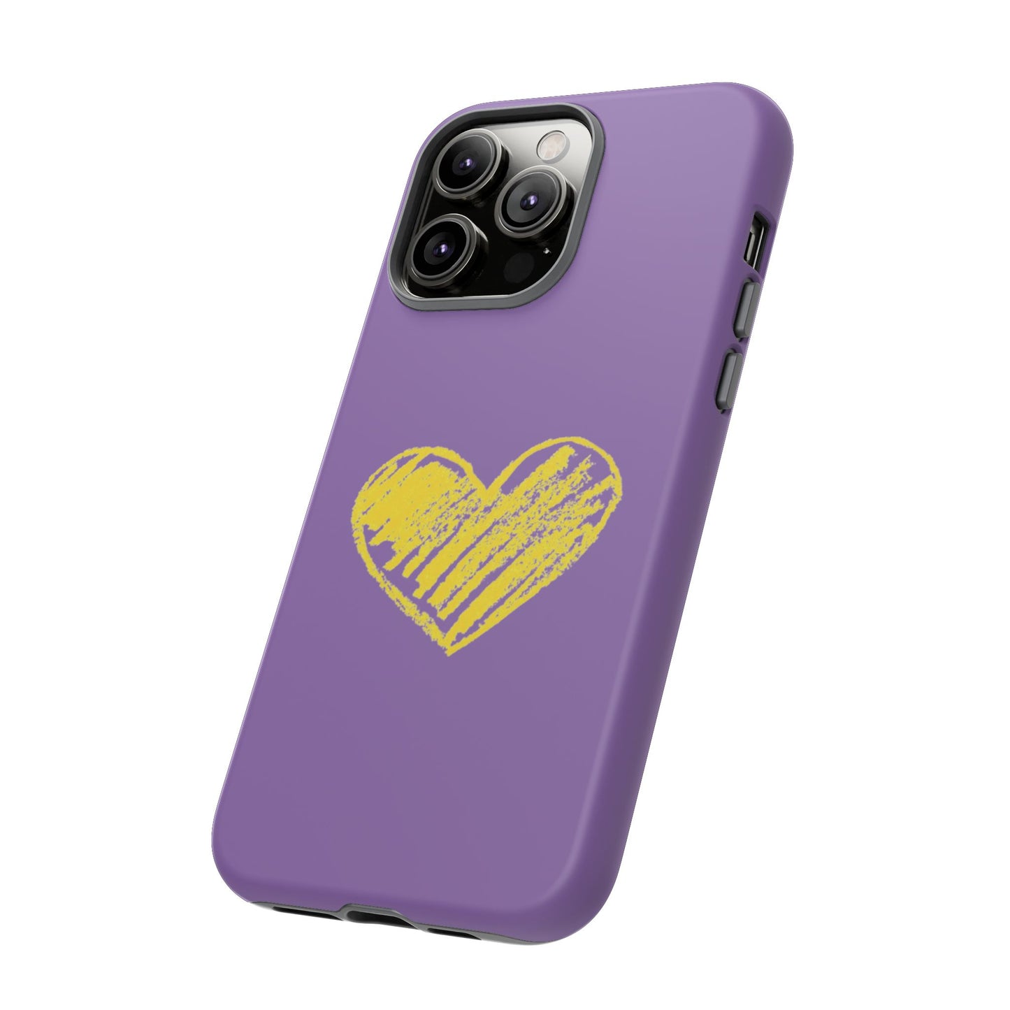 Yellow Heart, Purple Phone Case